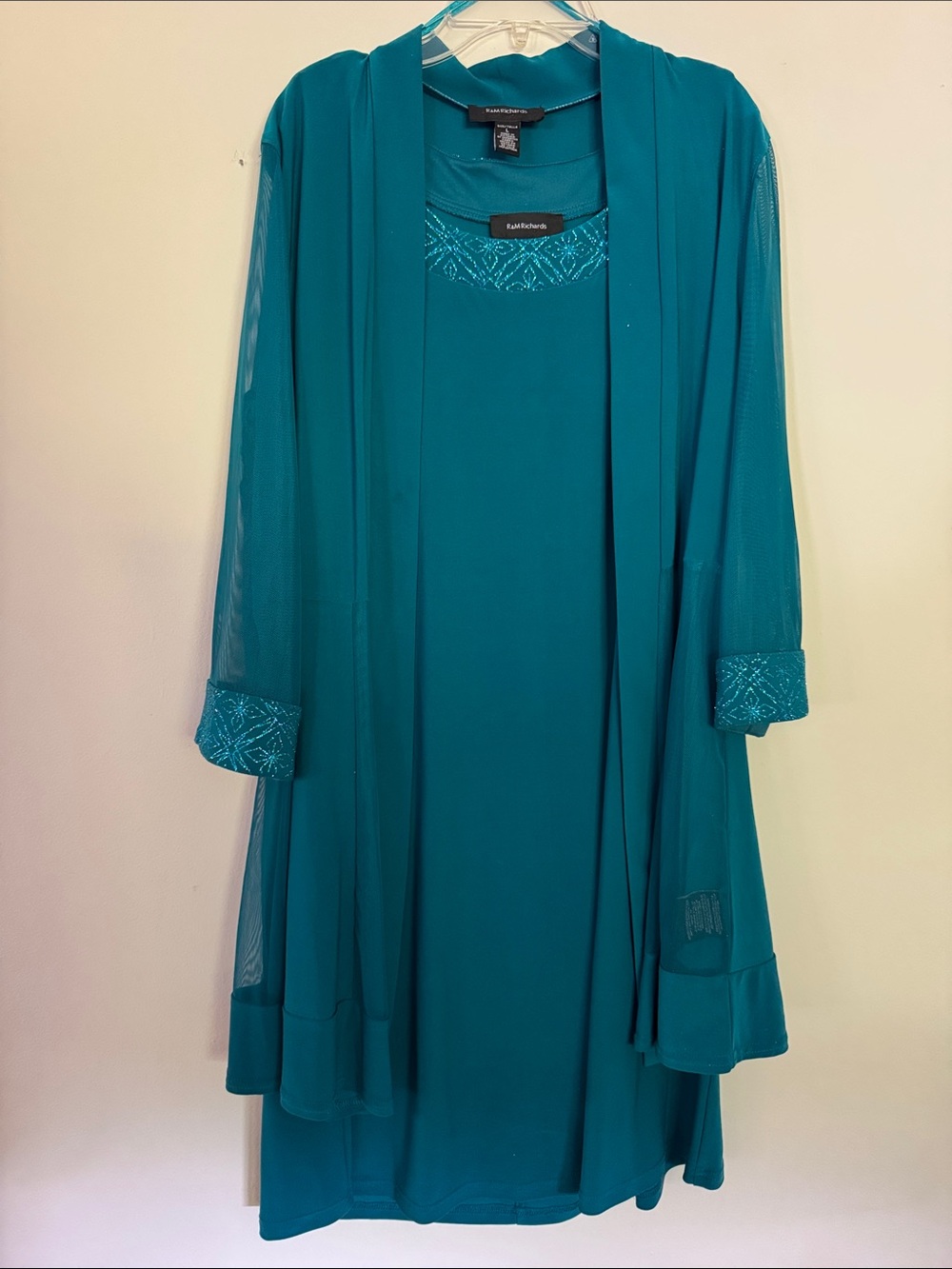 R&M Richard’s Teal Two Piece Mother of the Bride/Groom Dress